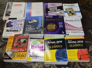 lot 27 image: Computer Books Access 2010 for Dummies, FileMaker Pro 5 Bible, Office 97 and More