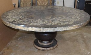 lot 1 image: 72 Round Table (6 Ft. Diameter)  with Large Pedestal Base (Matches Lot 7)