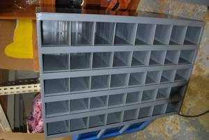 lot 15 image: Durham Mfg. Envelope Holder Unit - 5x8 Rows of Slots was used for parts bin