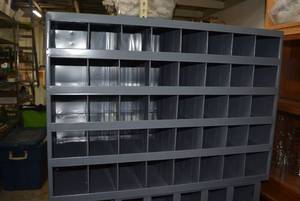 lot 16 image: Durham Mfg. Envelope Holder Unit - 5x8 Rows of Slots was used for parts bin