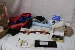 lot 69 image: Womens Sleepshirts and Unopened Pantyhose, Bras(Cacique 44C and 44DD) and Watch Bands