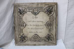 lot 86 image: 2 ft. Square Painted Metal Wall Art