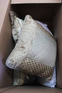 lot 119 image: Pillow Lot Includes 2 Beautyrest Pillows, Large Bed Pillow and 3 Decorative Throw Pillows by Raymond Waites