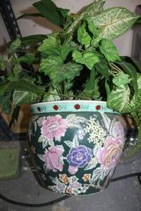 lot 64 image: Ceramic Flowerpot with Artificial Greenery