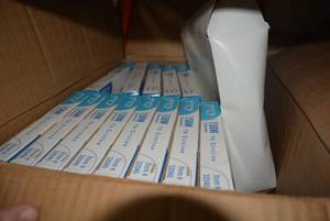 lot 122 image: Fluorescent Circle Light Bulbs mostly 150 W, One 75 W, see pictures