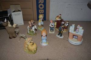 lot 126 image: Norman Rockwell Figurines, Cathy Music Box,  and More