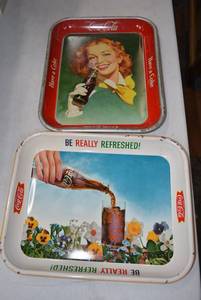 lot 159 image: Two Vintage Coca-Cola Metal Trays