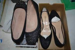 lot 163 image: Womens Shoes Size 11 Black Beaded Flats by Style and Co. and Black 1 Heels by Bambalina