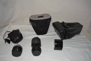 lot 8 image: Canon Camera Lens and Bags Makinon and JC Penney Brands