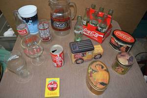 lot 191 image: Coca-Cola Collection Tins, Glassware, Bottles, Playing Cards, and Can from Israel