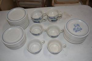 lot 198 image: Pfaltzgraff Mugs and Saucers, Dessert Plates