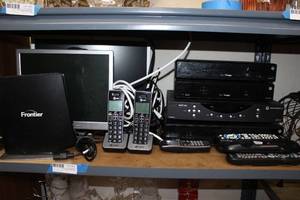 lot 54 image: Electronics Lot Phones, Monitors, Verizon Boxes (that they didnt want back)