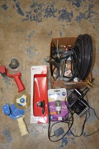 lot 266 image: Misc. Lot Tape Dispensers, Delta Toilet Flush Lever, Cable and More