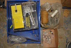 lot 269 image: Tools Blue Metal Drawer, Box of Screws, partial Box of Black Screws, Twine