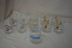 lot 289 image: Glassware Birthday Themed Glass Set - 17 oz.,