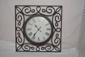 lot 158 image: Wire Clock with Hobby Lobby Sticker