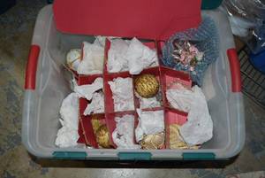 lot 327 image: Tub of Christmas Beaded and Glass Ornaments