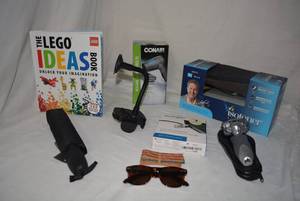 lot 301 image: Mens Isotoner Slippers in Box Size 11-12, Eddie Bauer Umbrella still with Tag, Panasonic WetDry Razor, Laptop Lock, The Lego Ideas Book and More