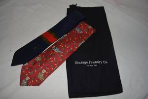 lot 303 image: Silk Ties Tina Cosura still with Tag, Roberta di Camerino plus Vintage Foundry Bag