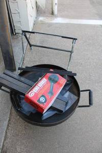 lot 348 image: Homemade BBQ Set - not assembled with King Kooker Cast Burner Unused in Box
