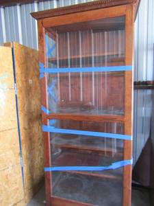 lot 61 image: Artisan built custom Display case liquor cabinet 80x38x14