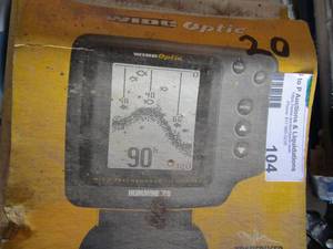 lot 104 image: Wide optic depth fish finder in original box looks NEW