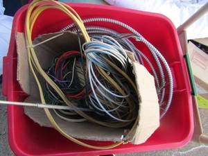 lot 114 image: Red tub full of wire
