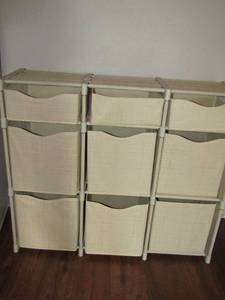 lot 3 image: 9 drawer fabric caddy sturdy 32x37x12
