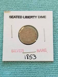 lot 2 image: Seated Liberty Silver Dime - 1853