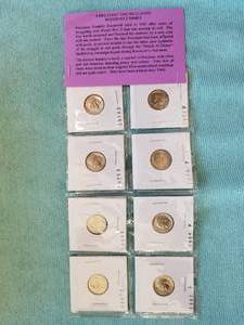 lot 39 image: Selection of 8 Brilliant Uncirculated Roosevelt Dimes - 1987(2), 1984(2), 1979(2), 1974, 1977,