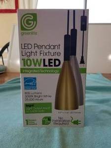 lot 53 image: LED Pendant Light Fixture in a Silver Finish - New in Box