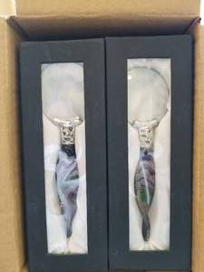 lot 149 image: New in Box magnifying glasses with Murano glass handles