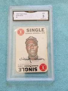 lot 147 image: 1968 Topps Game card -Hank Aaron - graded