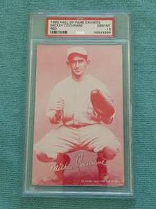 lot 31 image: 1980 Hall of Fame Exhibits Mickey Cochrane card - graded