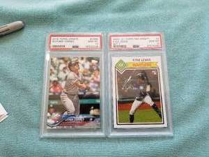 lot 67 image: 2018 Topps update Gleyber and 2020-21 Topps Kyle Lewis baseball cards - graded