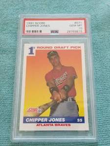 lot 73 image: 1991 Score Chipper Jones Rookie card - graded