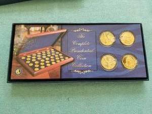 lot 103 image: Selection of 4 gold layered coins from The U.S. Presidential Dollar Collection