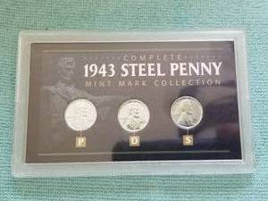 lot 121 image: Complete 1943 Steel Penny mint mark collection