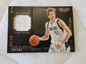 lot 16 image: 2013 Panini - Dirk Nowitzki - Authentic Game Worn jersey card