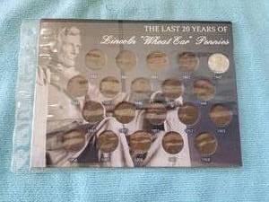 lot 375 image: The Last 20 Years of Lincoln Wheat Ear Pennies with COA