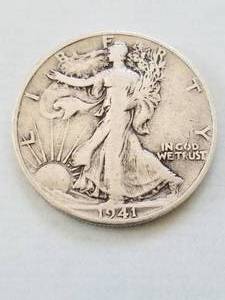 lot 299 image: 1941S walking Liberty half dollar