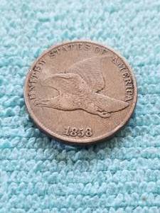 lot 301 image: 1858 Flying Eagle one cent coin