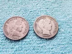 lot 305 image: 1906S and 1906 Silver dimes