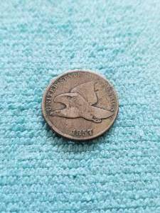 lot 309 image: 1857 Flying Eagle one cent piece