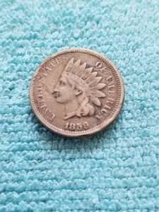 lot 310 image: Indian Head one cent piece - 1859 - first year of issue