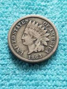 lot 313 image: 1863 Indian head one cent
