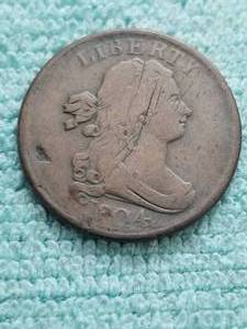 lot 329 image: 1804 Draped bust half cent piece