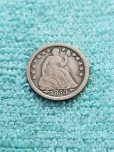 lot 333 image: 1853 Liberty Seated Silver half dime