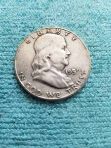 lot 334 image: Franklin silver half Dollar - 1959