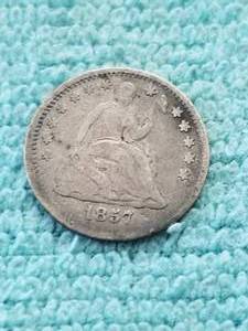 lot 342 image: 1857 Seated Liberty silver half dollar